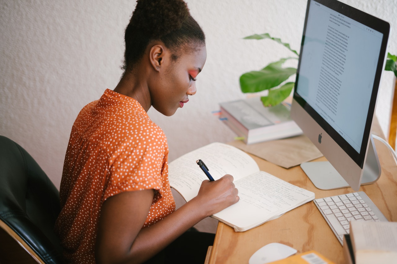 studying woman