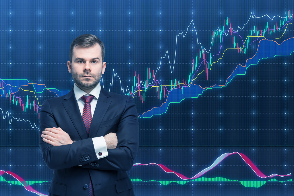 trading and forex chart concept of portfolio management