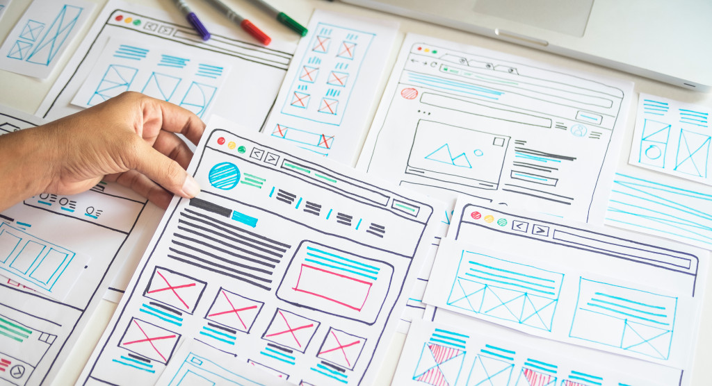 website design concept being sketched by website designers