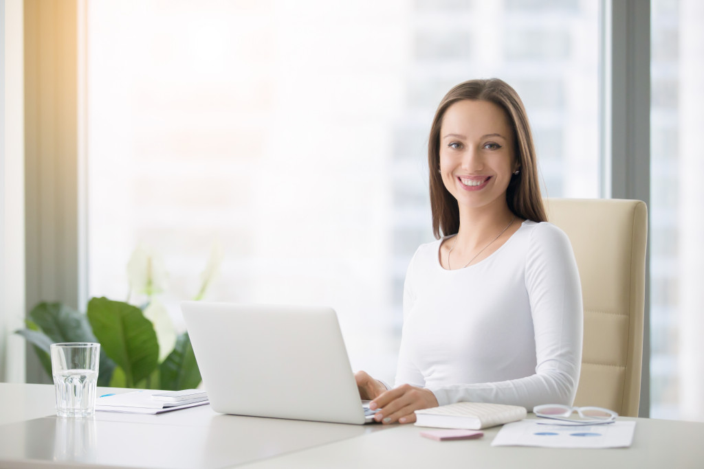 female business owner working in her office