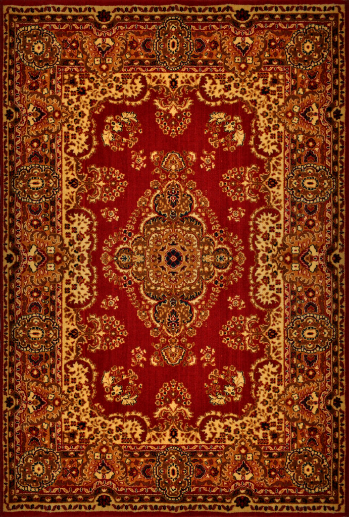 A red oriental carpet