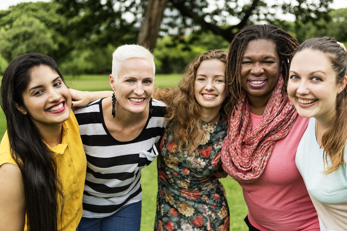 Women networking with each other.