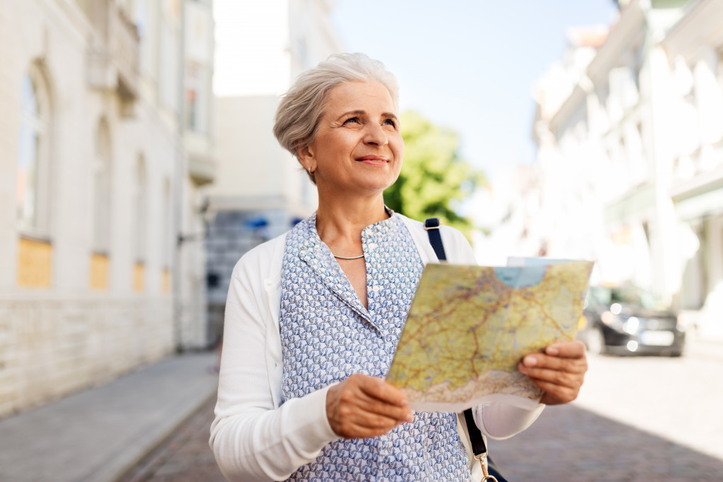 A retired woman enjoying life