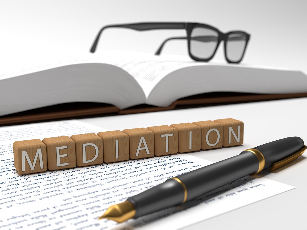 mediation spelled in wooden blocks